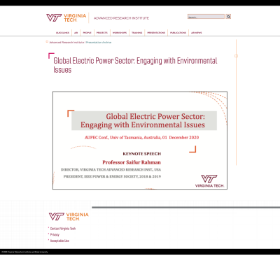 Global Electric Power Sector: Engaging with Environmental Issues