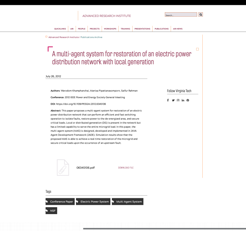 A multi-agent system for restoration of an electric power distribution network with local generation
