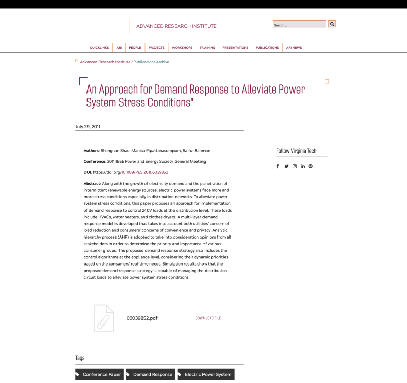 An Approach for Demand Response to Alleviate Power System Stress Conditions"