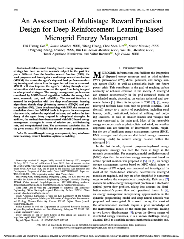 An Assessment of Multi-Stage Reward Function Design for Deep Reinforcement Learning-Based Microgrid Energy Management