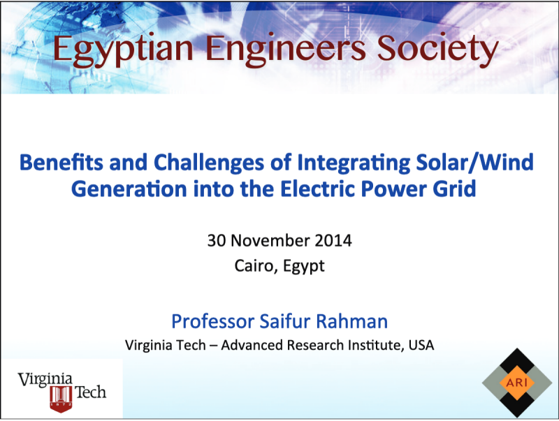 Benefits and Challenges of Integrating Solar/Wind Generation into the Electric Power Grid